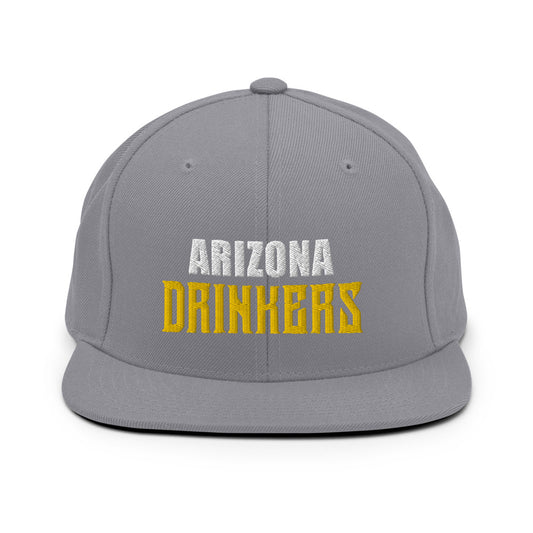 Snapback Hat with Arizona Drinkers in Yellow Color on Front