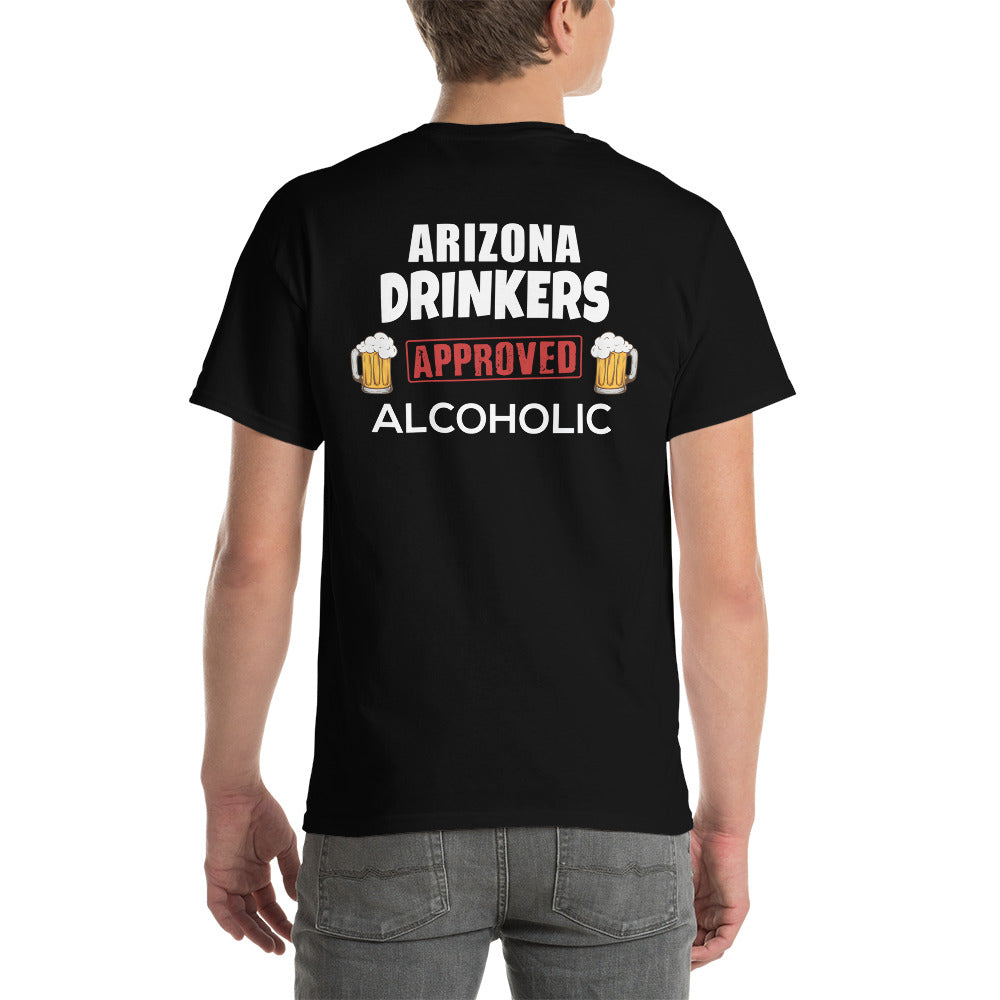 Short Sleeve T-Shirt  with Arizona logo on Front and Drinkers Text on Back