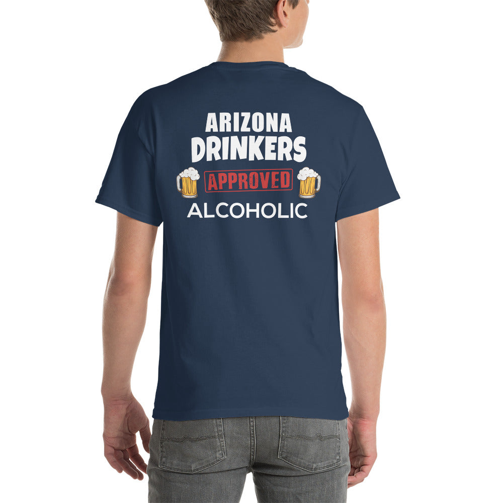 Short Sleeve T-Shirt  with Arizona logo on Front and Drinkers Text on Back