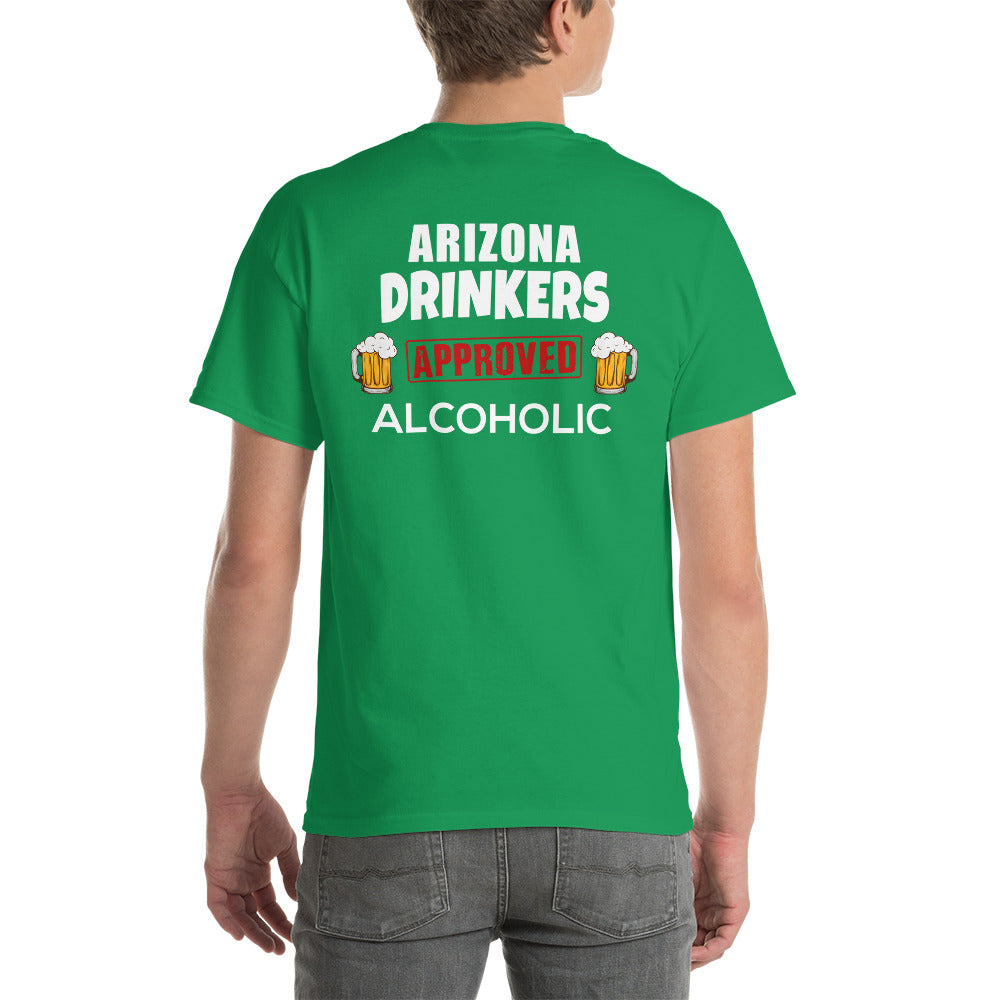 Short Sleeve T-Shirt  with Arizona logo on Front and Drinkers Text on Back