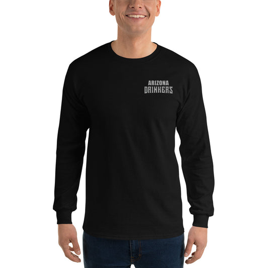 Men’s Long Sleeve Shirt with Arizona Text on Front and Arizona Drinkers Logo on Back