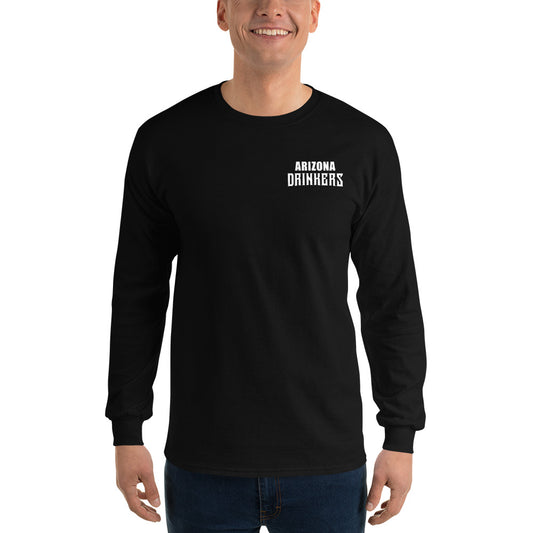 Men’s Long Sleeve Shirt with Arizona Text on Front and Arizona Drinkers Logo on Back