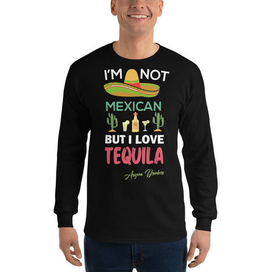 Men’s Long Sleeve Shirt with Drinkers Text on front