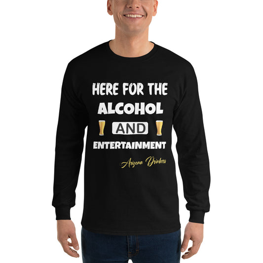 Men’s Long Sleeve Shirt with Drinkers Text on front