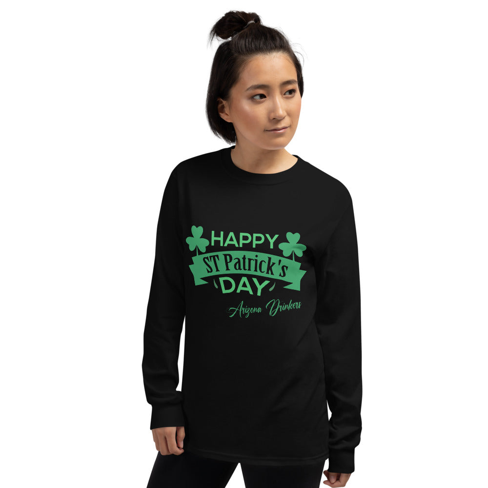 Women’s Long Sleeve Shirt with Arizona Drinkers St Patrick's Text on Front