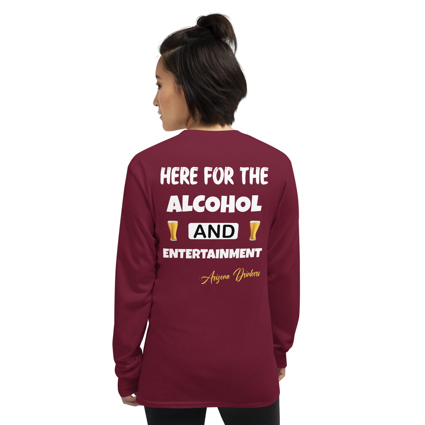 Women’s Long Sleeve Shirt with Arizona Drinkers Logo on Front and Drinkers Text on Back