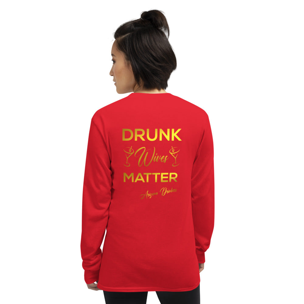 Men’s Long Sleeve Shirt with Arizona Drinkers logo on Front and Drinkers Text on Back