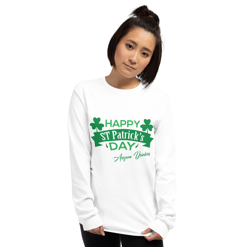 Women’s Long Sleeve Shirt with Arizona Drinkers St Patrick's Text on Front