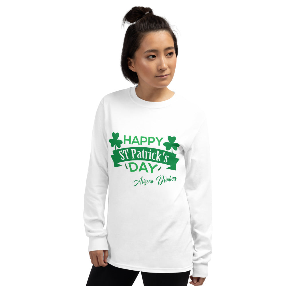 Women’s Long Sleeve Shirt with Arizona Drinkers St Patrick's Text on Front
