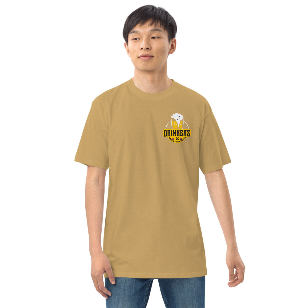 Men’s premium heavyweight tee with Arizona logo on left chest & Drinkers Text Back