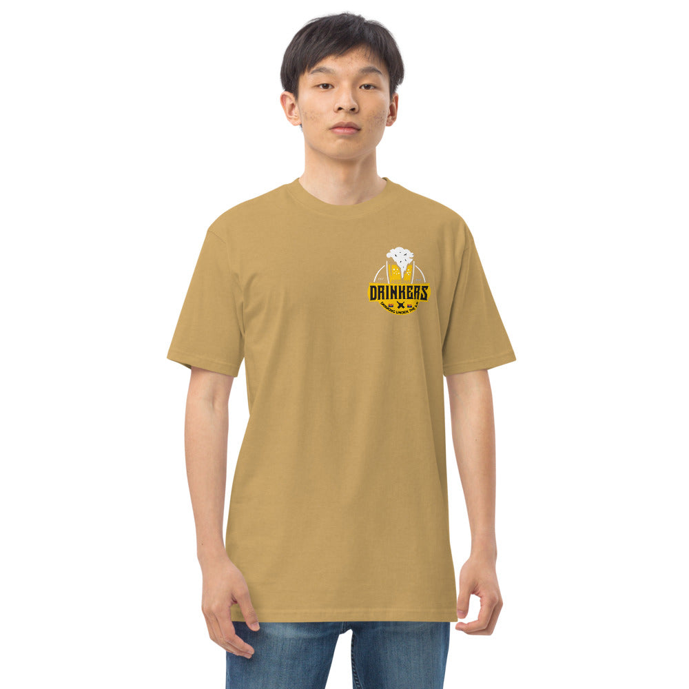 Men’s premium heavyweight tee with Arizona logo on left chest & Drinkers Text Back