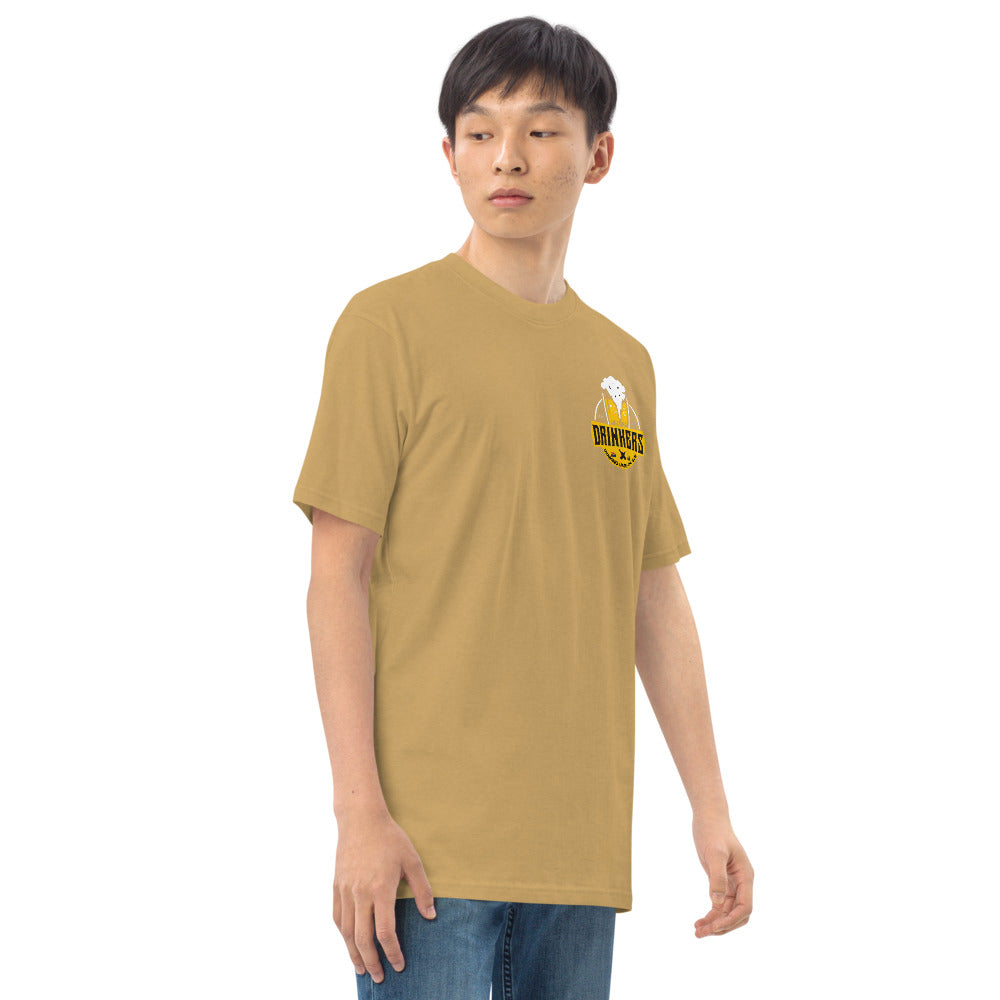 Men’s premium heavyweight tee with Arizona logo on left chest & Drinkers Text Back