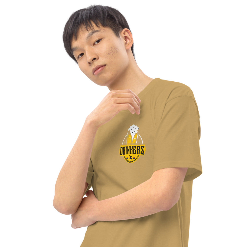 Men’s premium heavyweight tee with Arizona logo on left chest & Drinkers Text Back