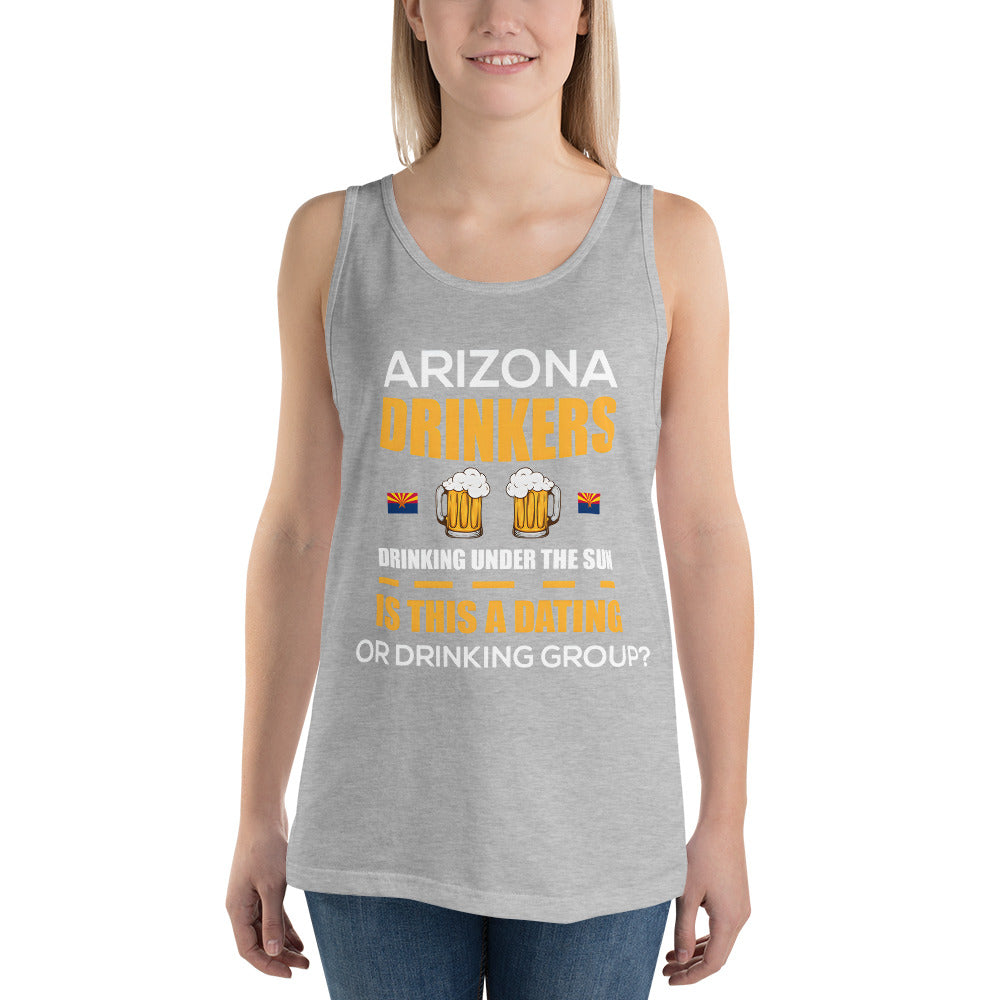 Unisex Tank Top with Drinkers Text on Front
