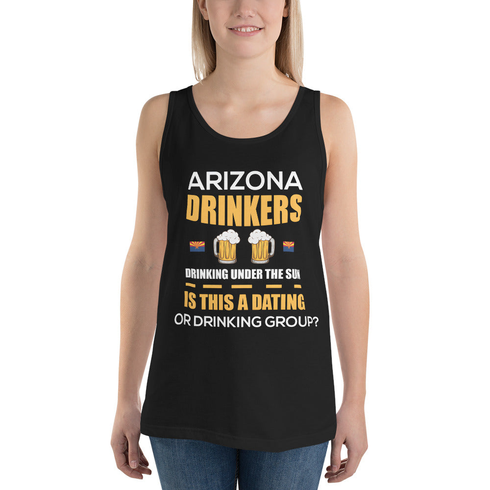 Unisex Tank Top with Drinkers Text on Front