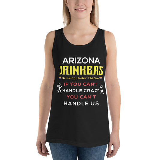 Unisex Tank Top with Drinkers Text on Front