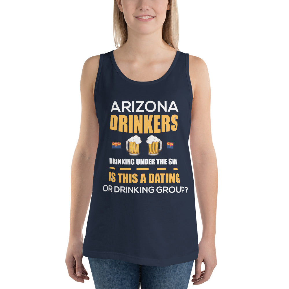 Unisex Tank Top with Drinkers Text on Front
