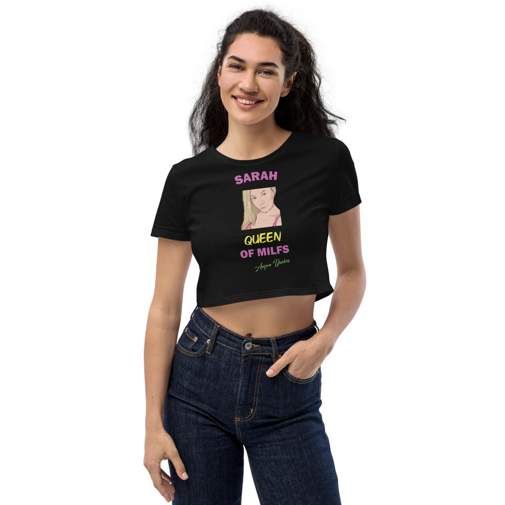 Organic Crop Top with Custom Text of Sarah