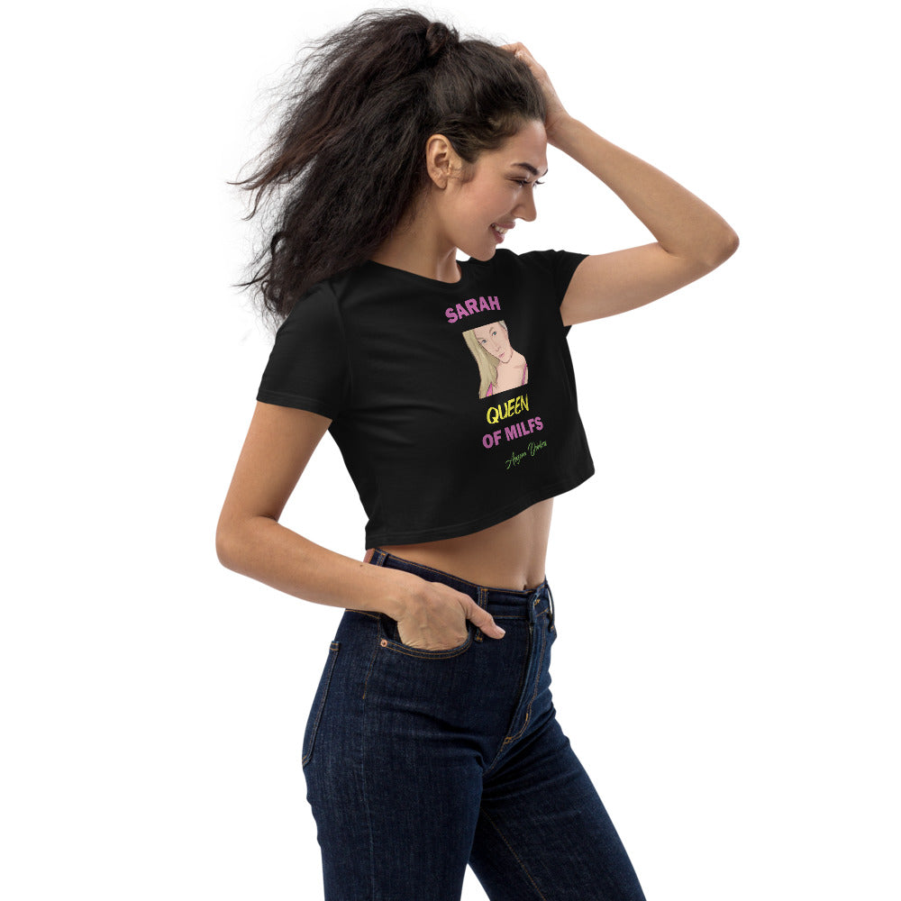 Organic Crop Top with Custom Text of Sarah