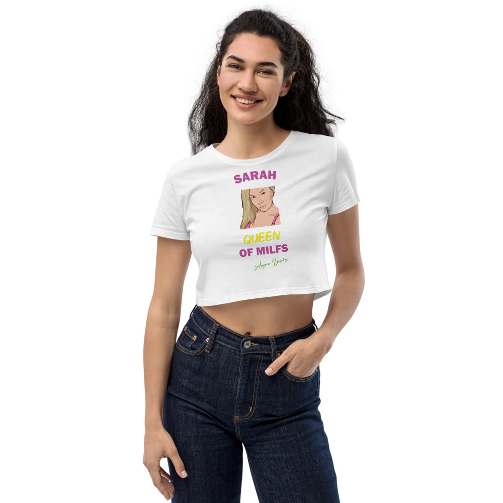 Organic Crop Top with Custom Text of Sarah