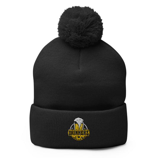 Pom-Pom Beanie with Arizona Drinkers Logo in Yellow Color on Front