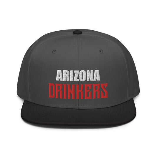 Snapback Hat with Arizona Drinkers in Red Color on Front