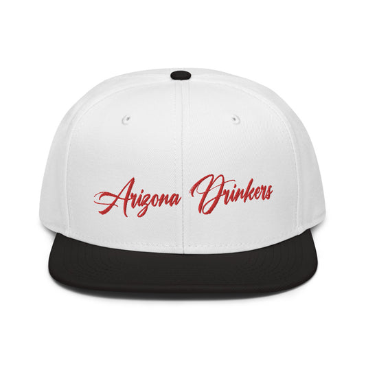 Snapback Hat with Arizona Drinkers in Red Color on Front