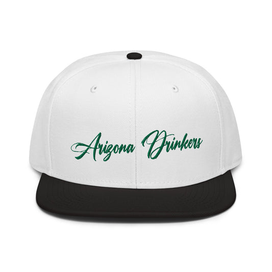 Snapback Hat with Arizona Drinkers in Green Color on Front