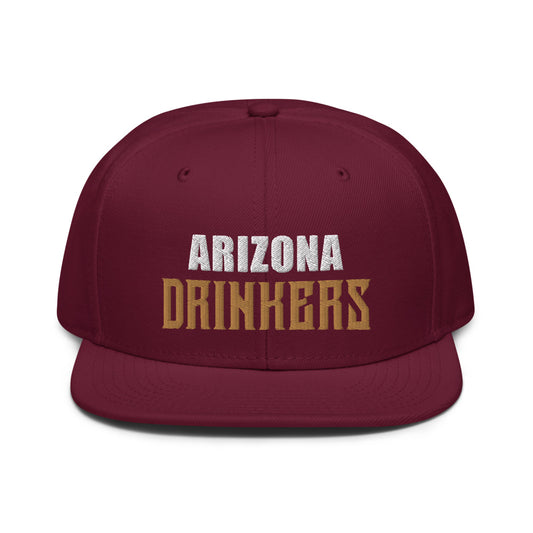 Snapback Hat with Arizona Drinkers in Brown Color on Front
