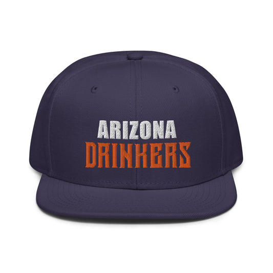 Snapback Hat with Arizona Drinkers in Orange Color on Front