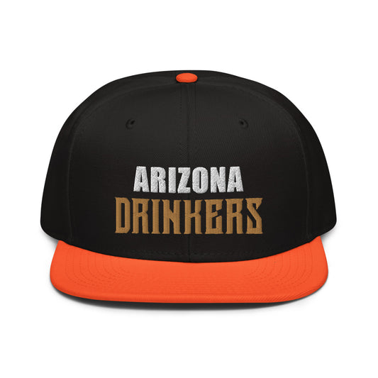 Snapback Hat with Arizona Drinkers in Brown Color on Front