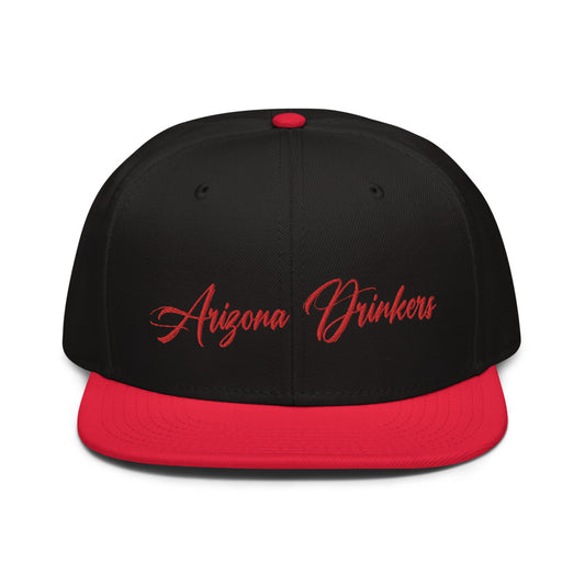 Snapback Hat with Arizona Drinkers in Red Color on Front