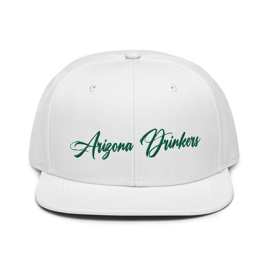 Snapback Hat with Arizona Drinkers in Green Color on Front