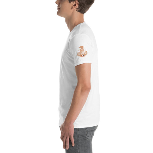 Short-Sleeve Unisex T-Shirt with Arizona drinkers logo on both sleeves