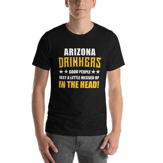 Short-sleeve unisex t-shirt with Drinkers Text on Front