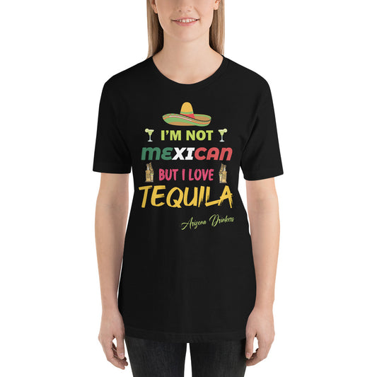 Short-sleeve unisex t-shirt with Arizona Drinkers Text on front