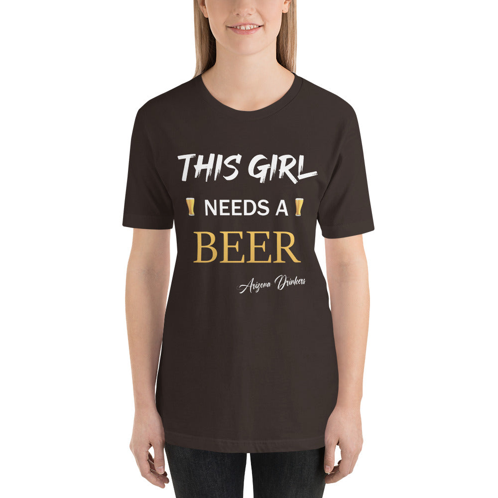 Unisex t-shirt with Arizona Drinkers Text on front