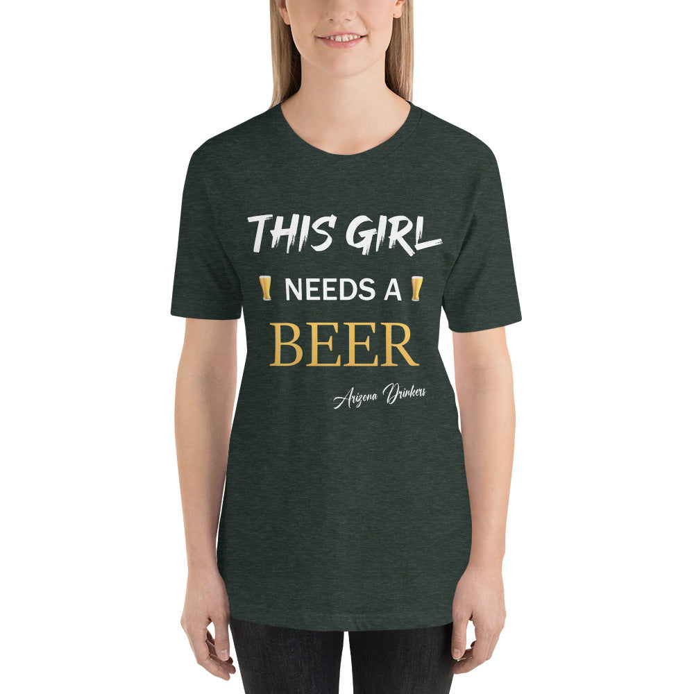 Unisex t-shirt with Arizona Drinkers Text on front