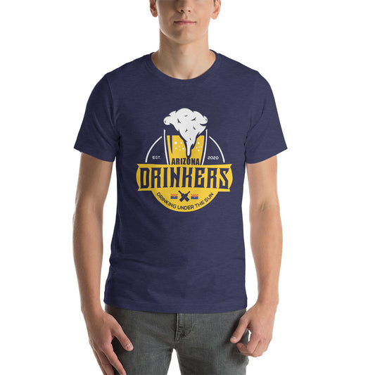 Short-sleeve unisex t-shirt with Arizona Drinkers Logo On Front