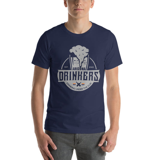 Short-sleeve unisex t-shirt with Arizona Drinkers Logo On Front