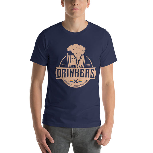 Short-sleeve unisex t-shirt with Arizona Drinkers Logo On Front