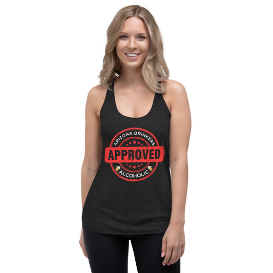 Women's Racerback Tank with Drinkers Text on Front