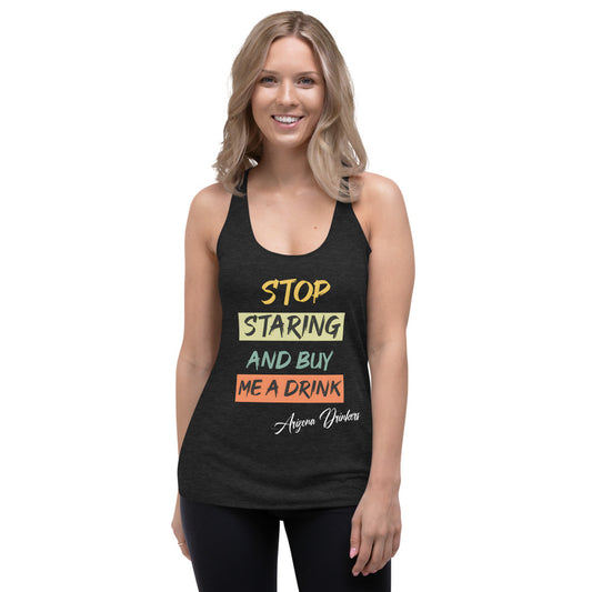Women's Racerback Tank with Arizona Drinkers Text on front